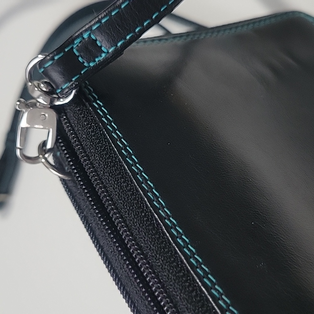 My Walit Small Crossbody Wallet Black With Blue Thread - Picture 10 of 16